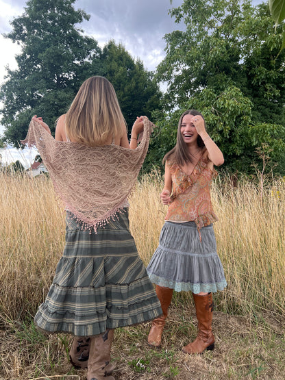 Brown lace scarf accessory