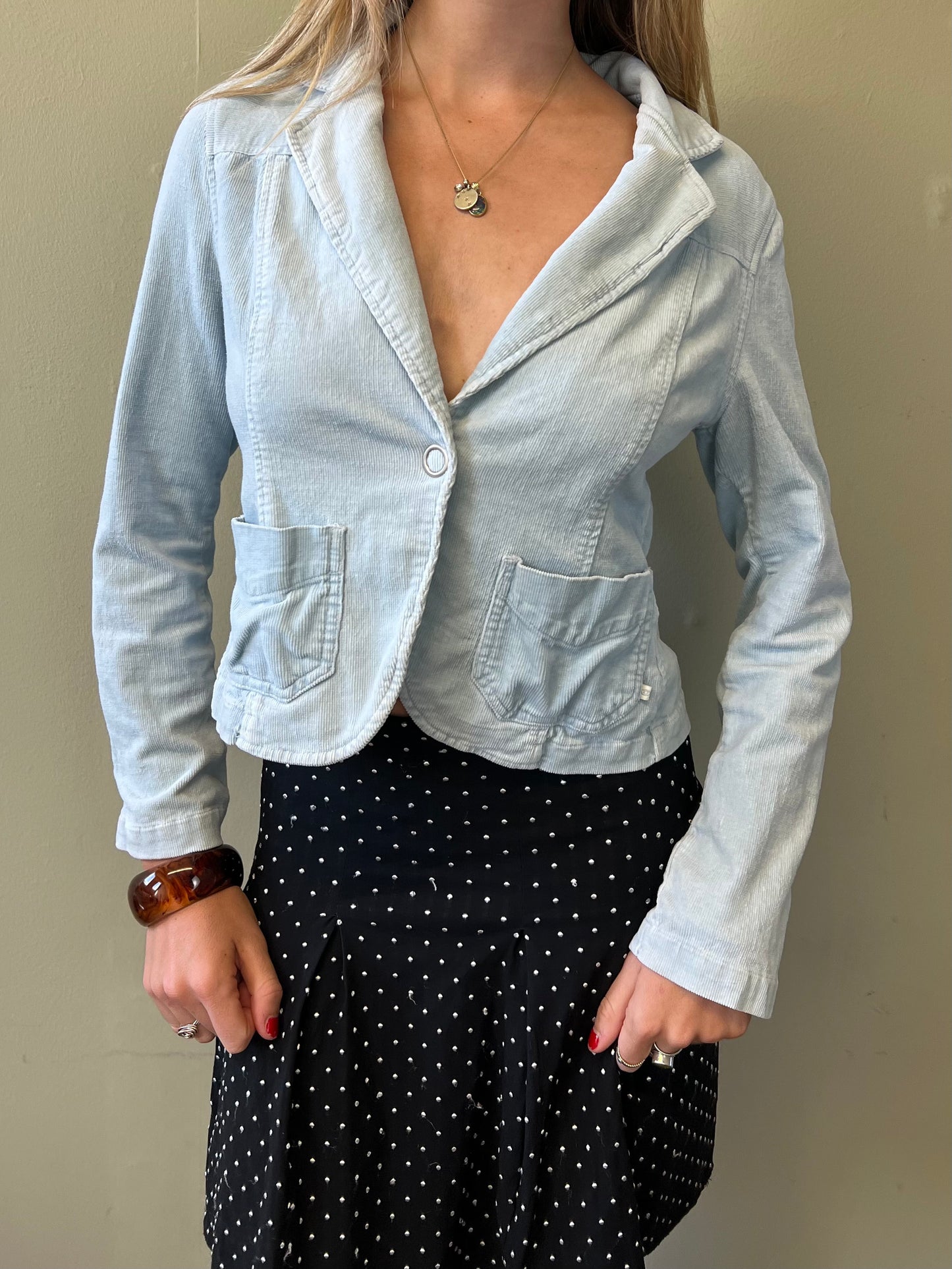 vintage 00s baby blue blazer