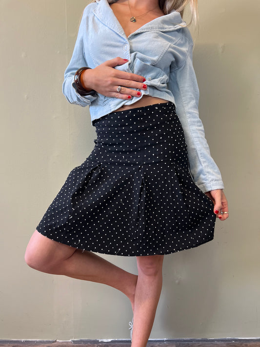 vintage 00s polka dot mini skirt