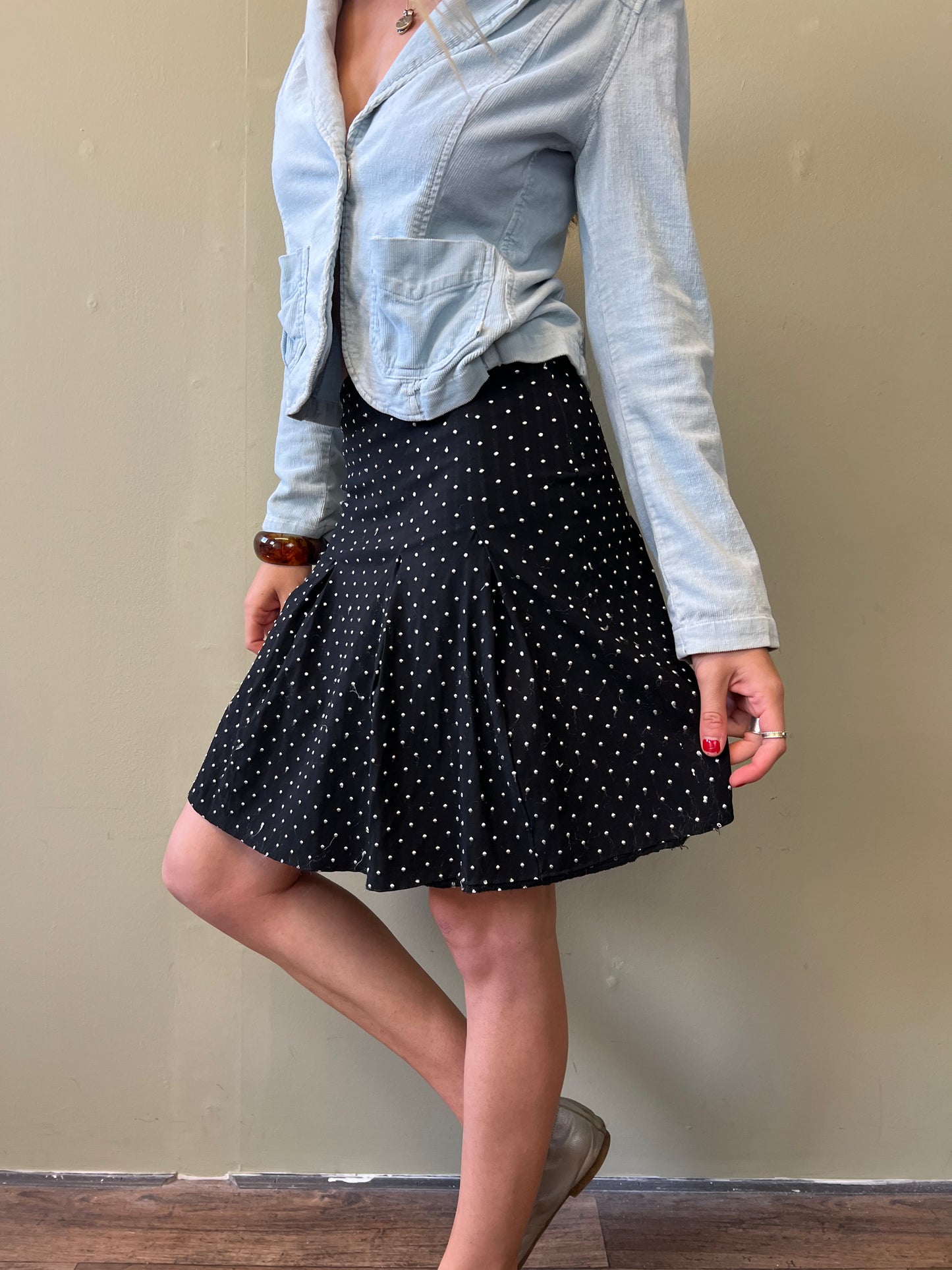 vintage 00s polka dot mini skirt