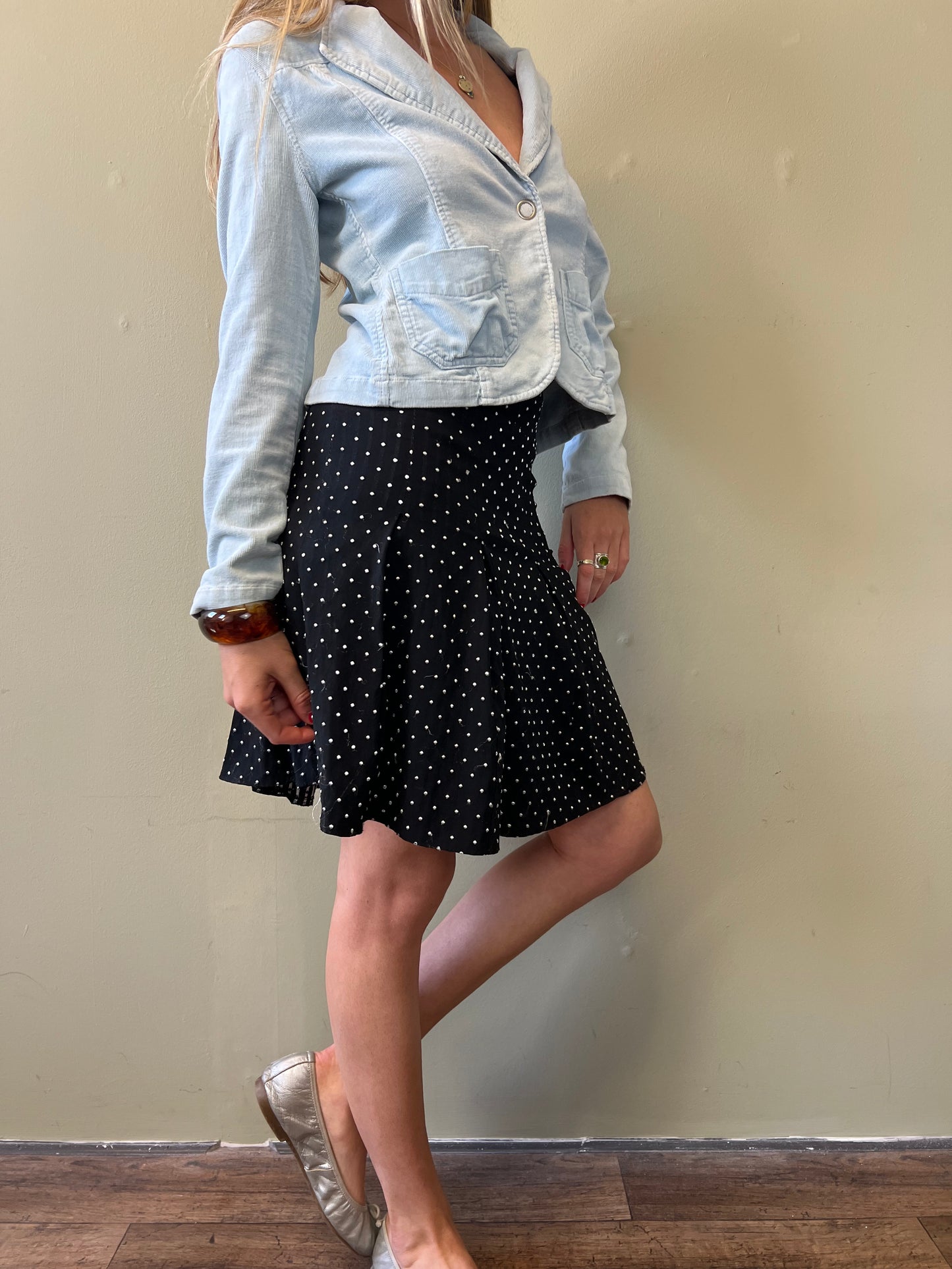 vintage 00s polka dot mini skirt