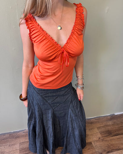 vintage 00s orange cami top