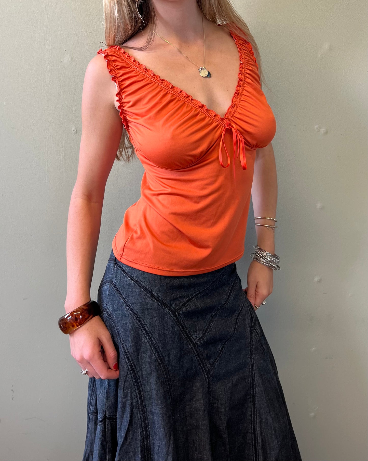 vintage 00s orange cami top
