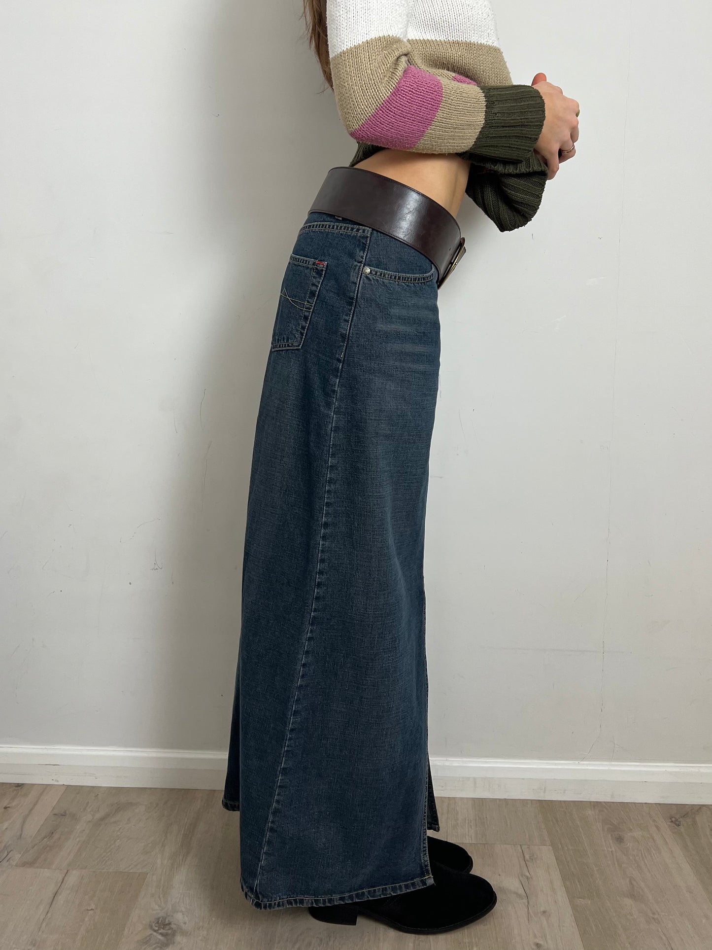 denim maxi skirt, S/M