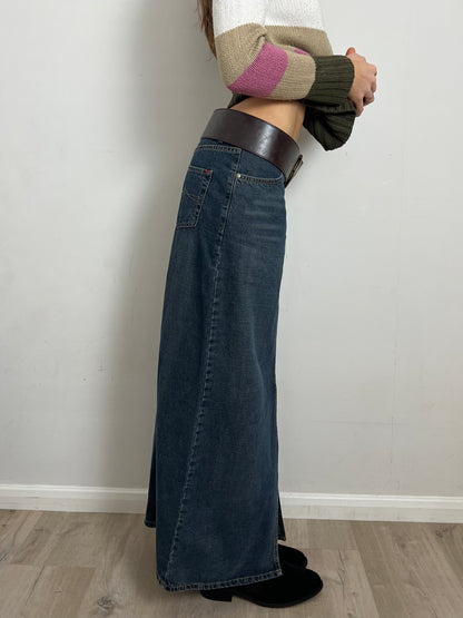 denim maxi skirt, S/M