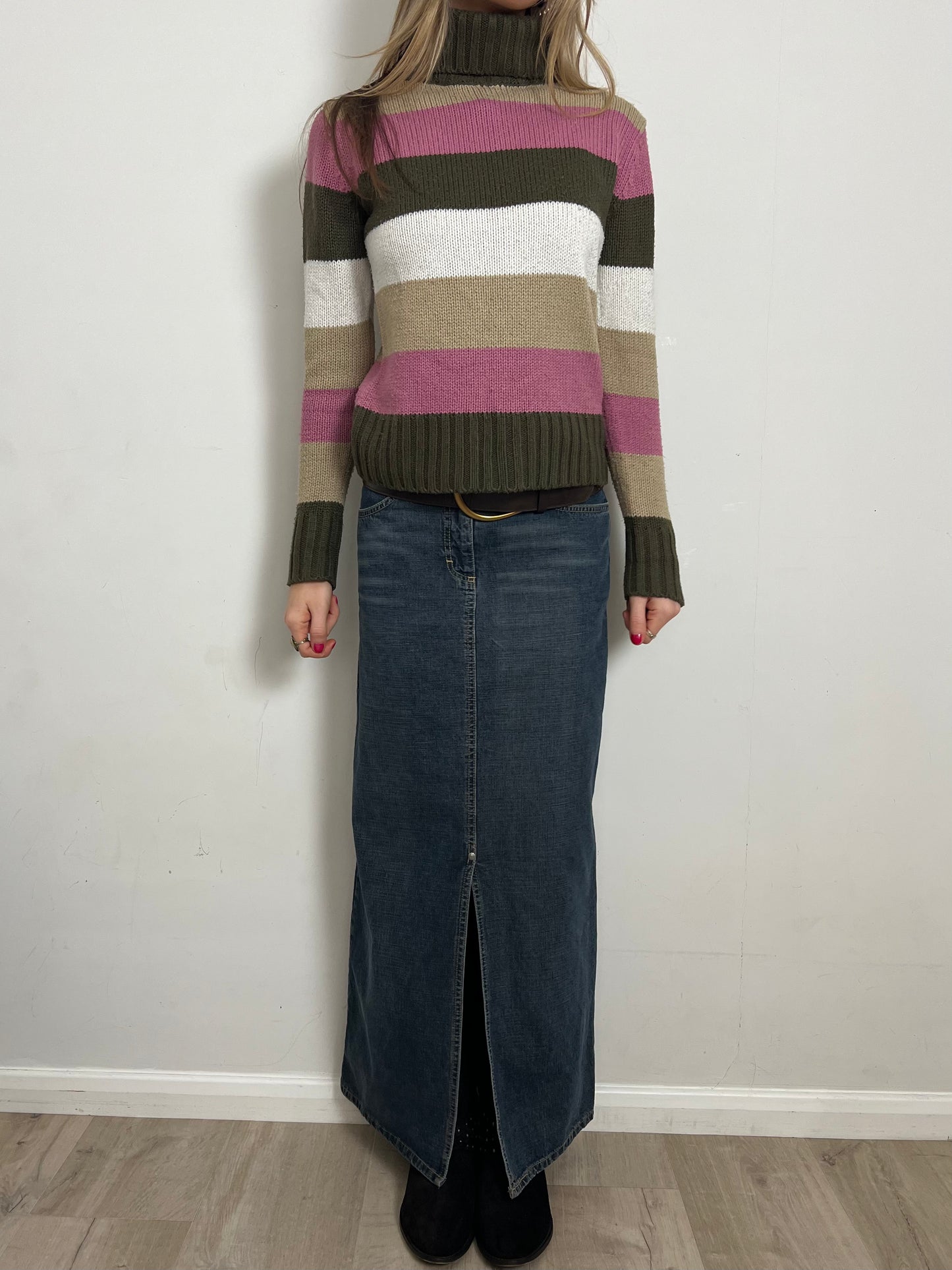 denim maxi skirt, S/M
