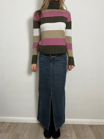 denim maxi skirt, S/M