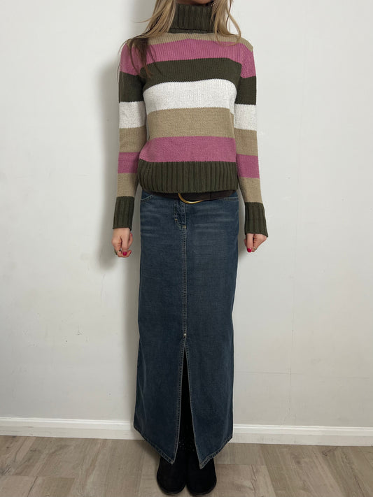 denim maxi skirt, S/M