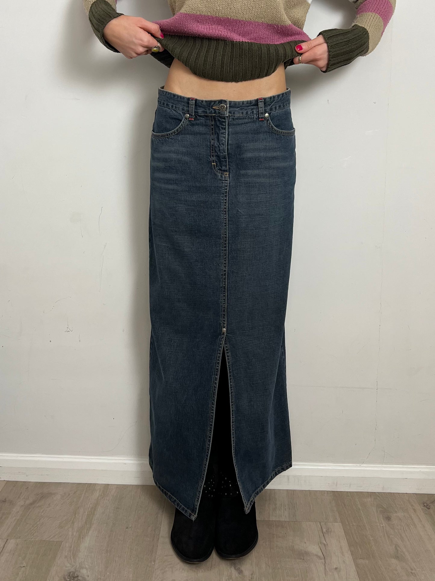 denim maxi skirt, S/M