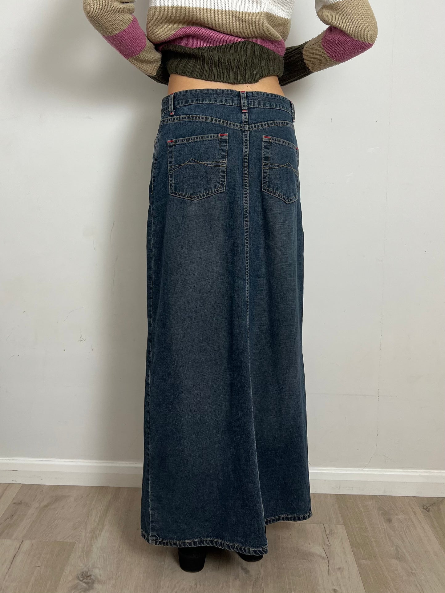 denim maxi skirt, S/M