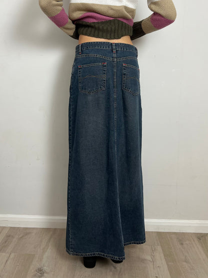 denim maxi skirt, S/M
