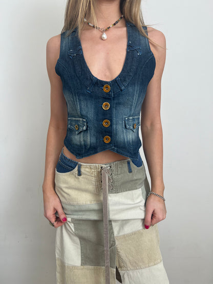denim waistcoat, S