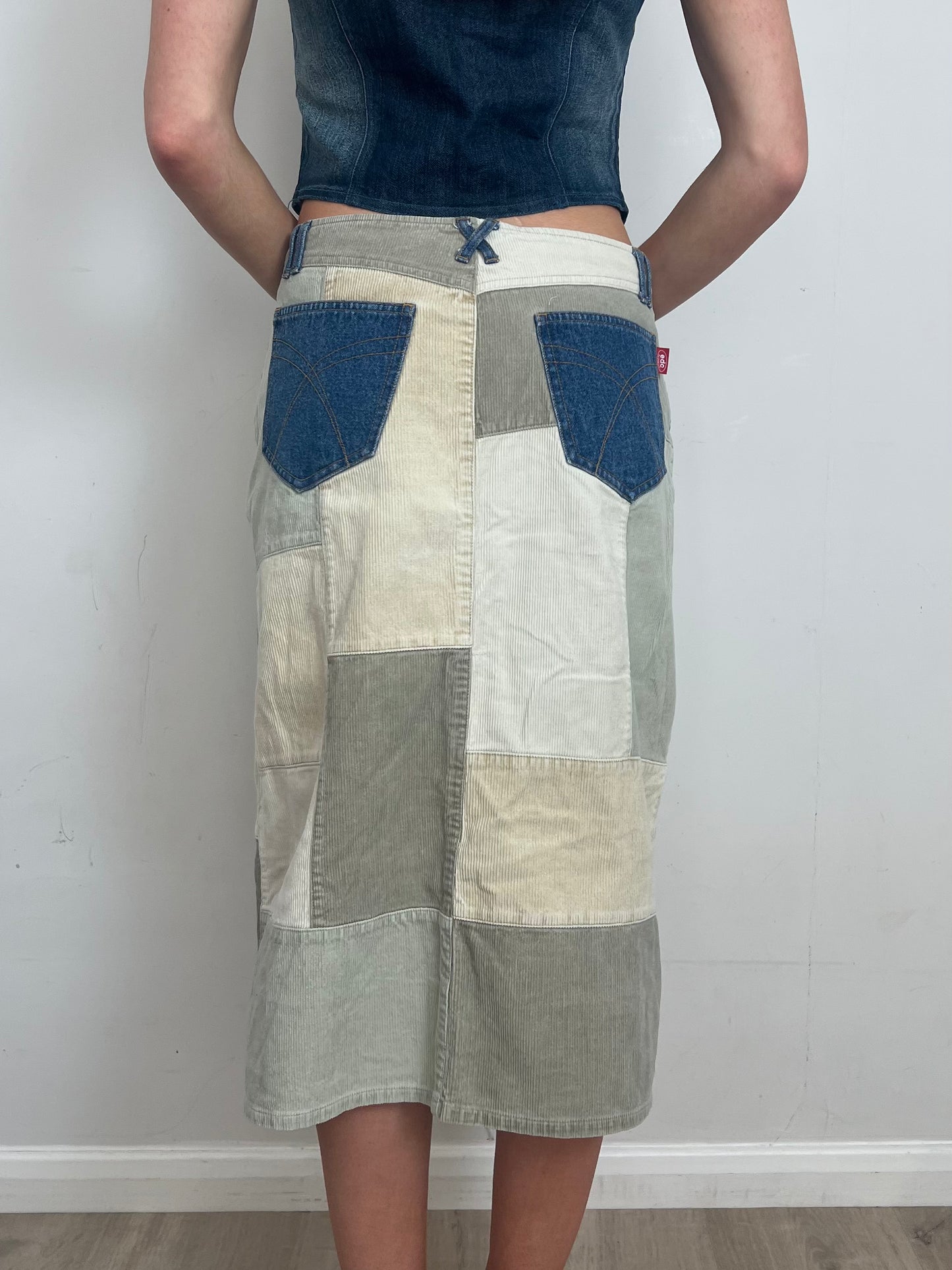 espirit patchwork skirt, L