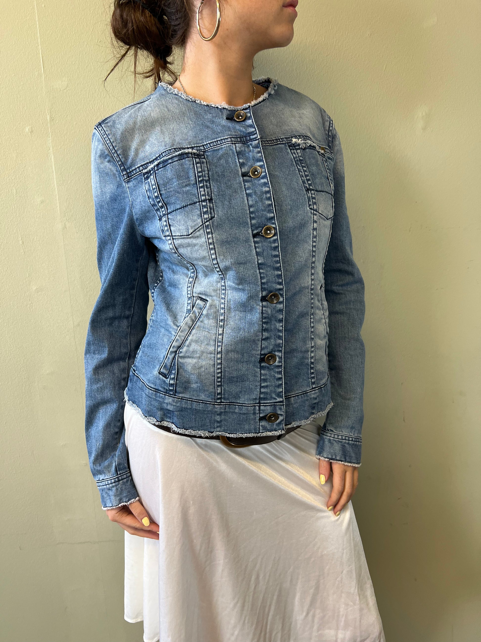 denim button up jacket