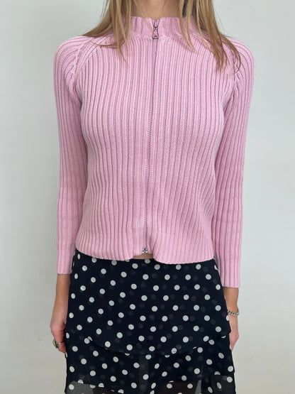 knit zip up, XS/S