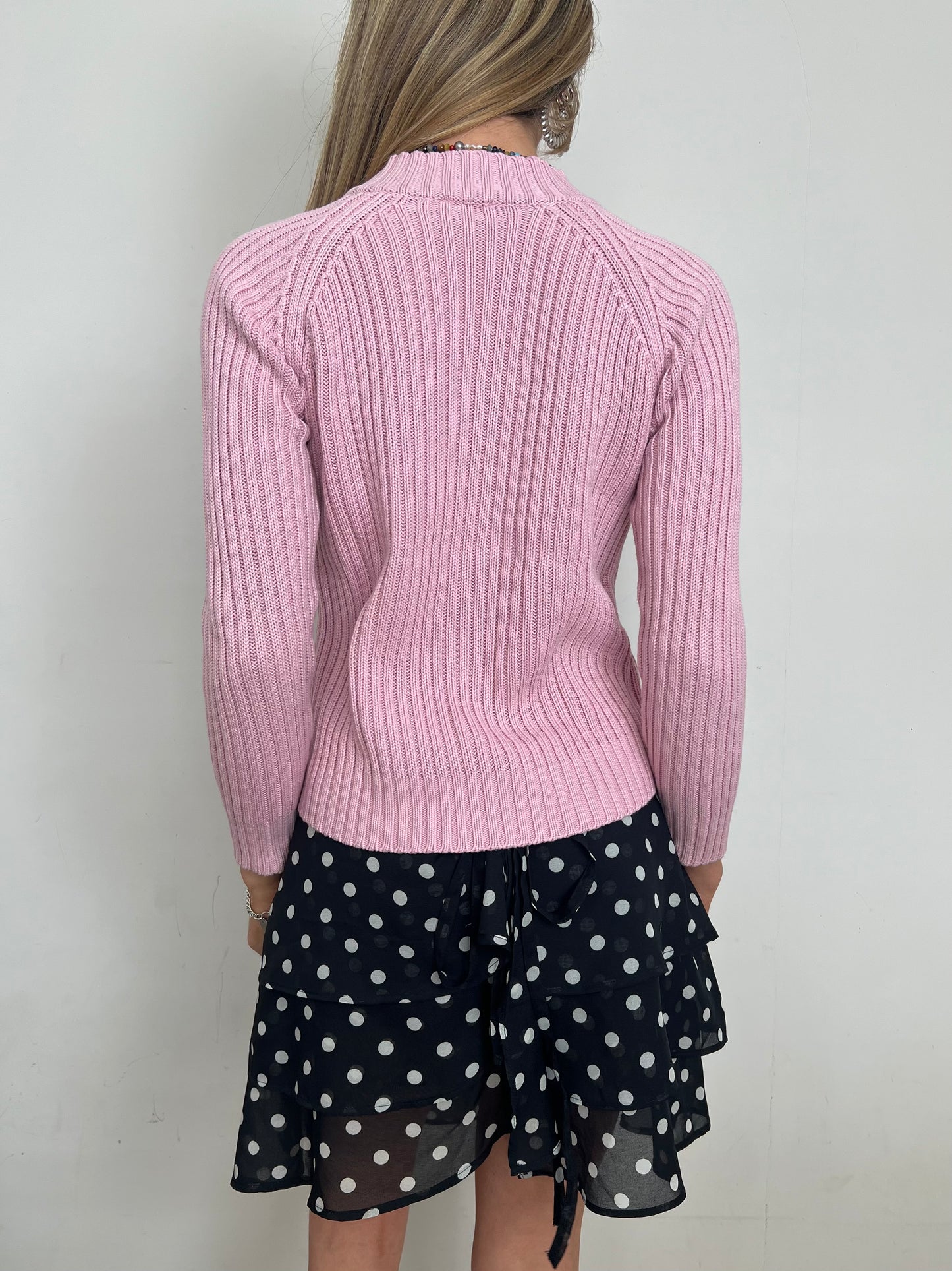 knit zip up, XS/S