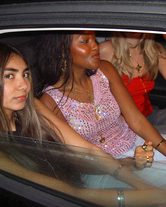 vintage 00s pink sequin top