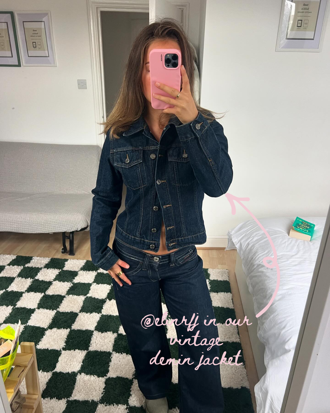 elinrfj in our vintage denim jacket